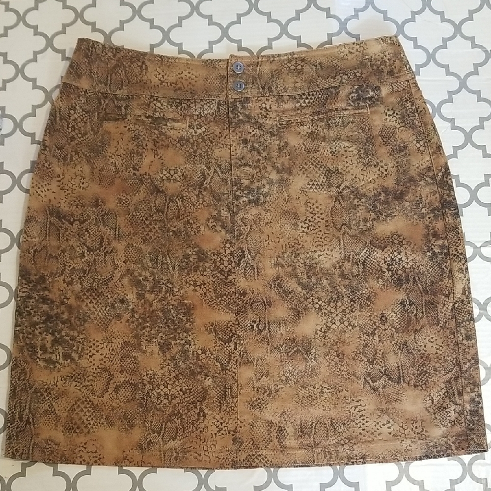Chico's Brown Snake Skin Print Skirt